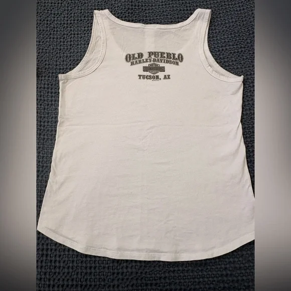 3-Piece Lot - RARE Harley-Davidson Blue Tank Top, Indian, Harley White Tank - Picture 12 of 13